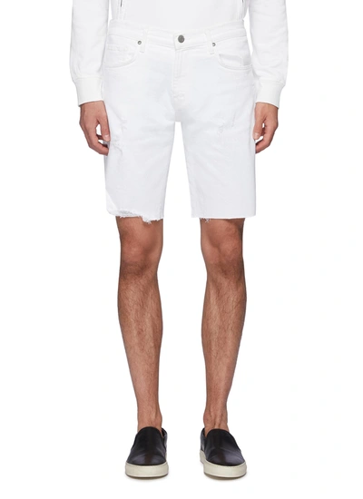 Shop J Brand 'eli' Raw Edge Denim Shorts In White