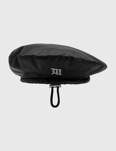 Shop Misbhv Vegan Leather Beret In Black