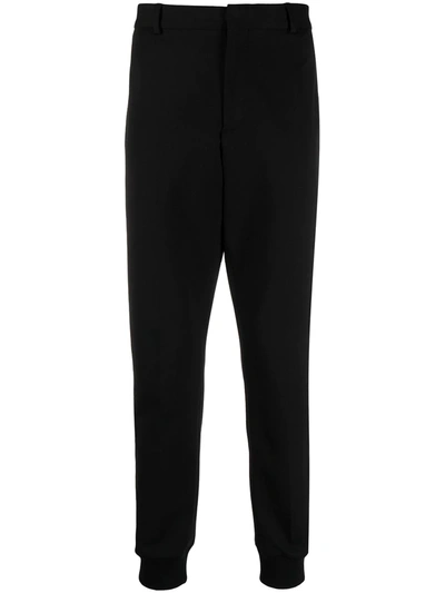 Shop Karl Lagerfeld Logo-tape Punto Trousers In Black