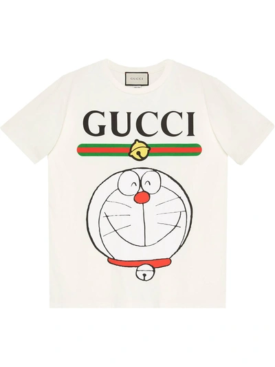 Shop Gucci X Doraemon Print T-shirt In White