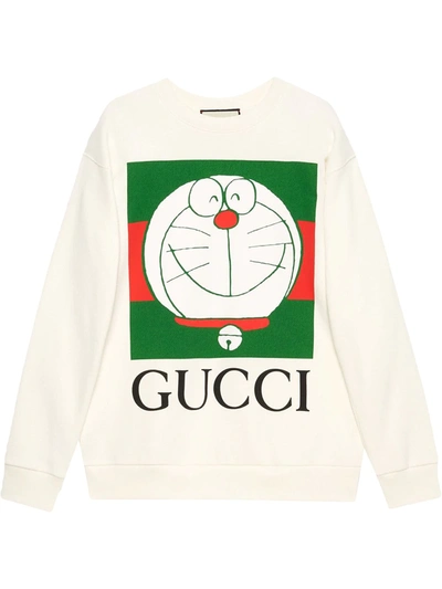 Shop Gucci X Doraemon Graphic-print Sweatshirt In White