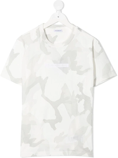 Shop Dolce & Gabbana Camouflage-print T-shirt In White