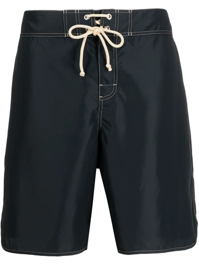 Shop Jil Sander Drawstring Swim Shorts In Black