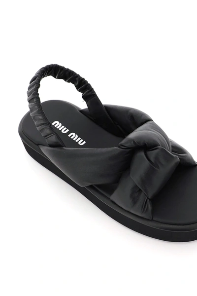 Shop Miu Miu Padded Nappa Sandals In Black