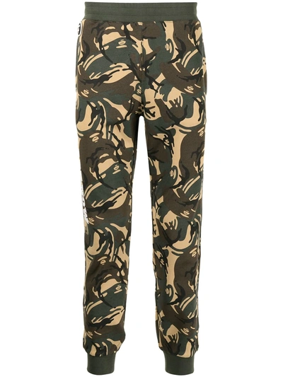 Shop Aape By A Bathing Ape Camouflage Print Track Trousers In Green