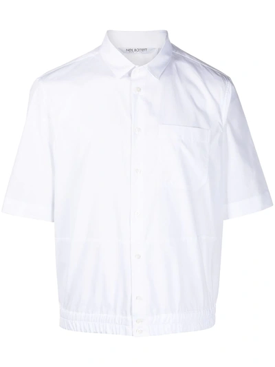 Shop Neil Barrett Elasticated-hem Cotton Shirt In White