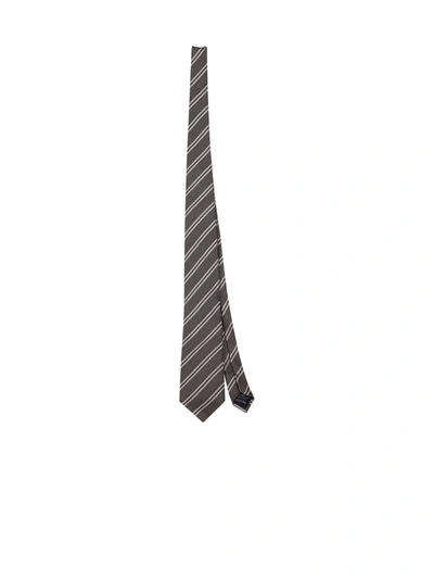 Shop Tom Ford Striped Tie In Beige