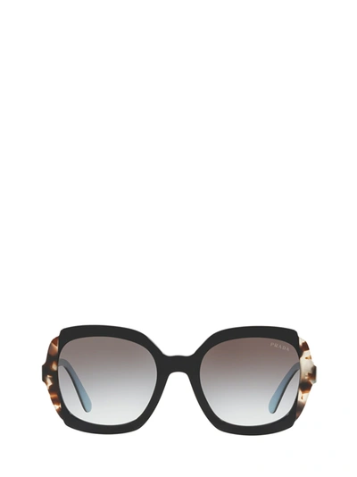 Shop Prada Pr 16us Black Azure / Spotted Brown Sunglasses