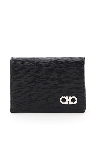 Shop Ferragamo Gancini Card Holder In Black (black)