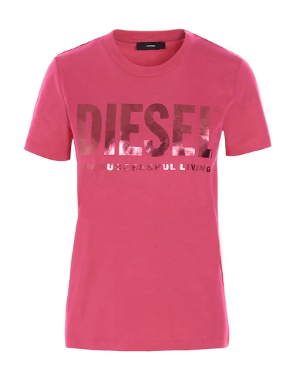 Shop Diesel Sily Wx T-shirt In Fuchsia