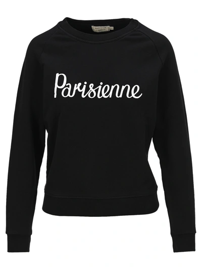 Shop Maison Kitsuné Maison Kitsune Parisienne Vintage Swetshirt In Black