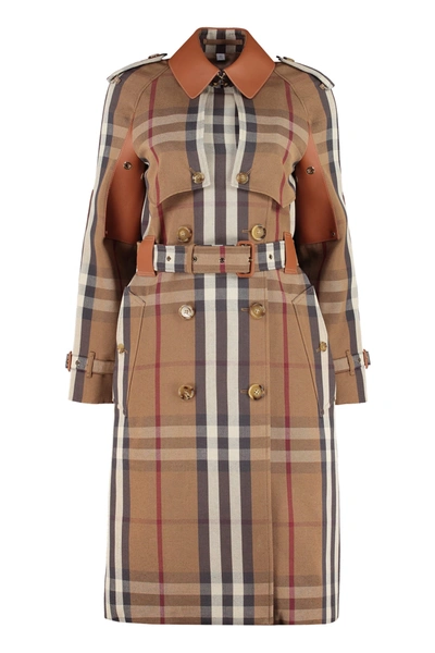 Shop Burberry Checked Trench Coat In Multicolor