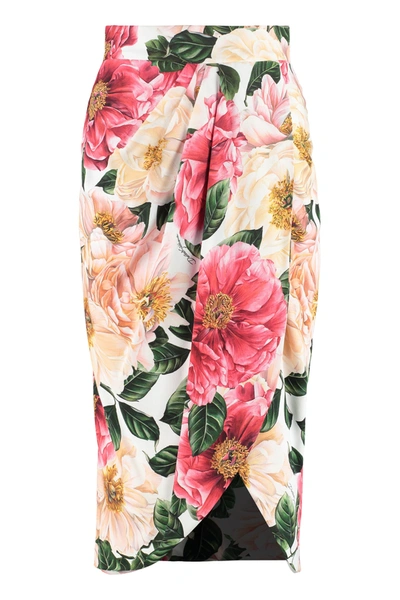 Shop Dolce & Gabbana Draped Skirt In Multicolor