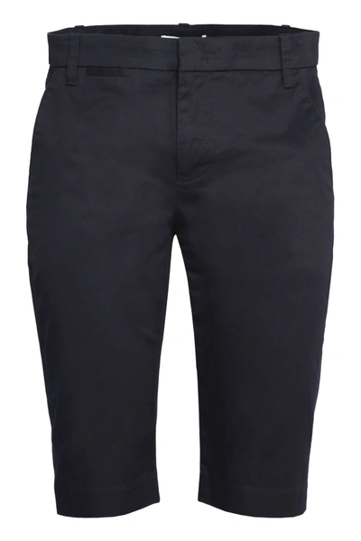 Shop Vince Stretch Cotton Bermuda Shorts In Blue