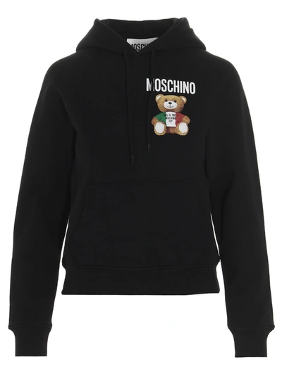 Shop Moschino Mini Teddy Italia Sweater In Black