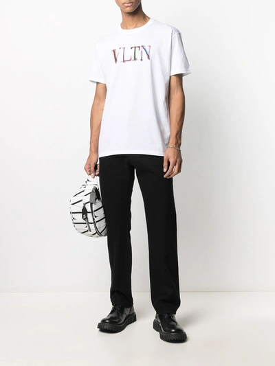 Shop Valentino Vltn Cotton T-shirt In White