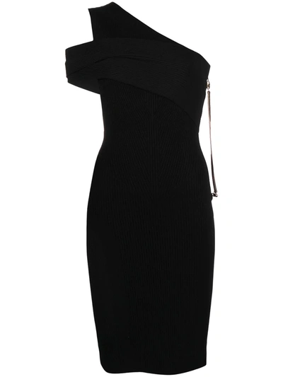 Shop Az Factory Mybody Asymmetric Wrap Dress In Black