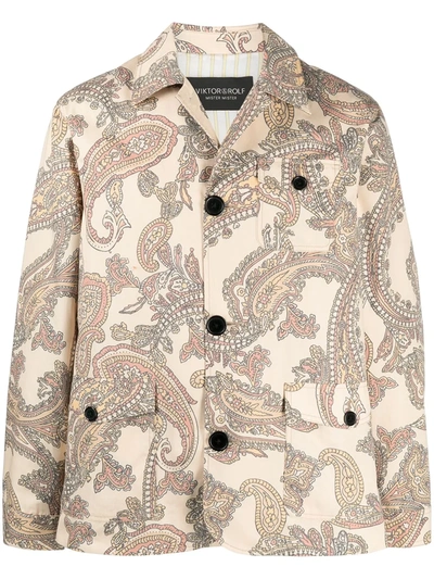 Shop Viktor & Rolf Amsterdam Mrmr Paisley-print Jacket In Yellow