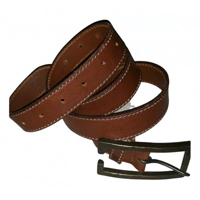 Pre-owned Timberland Leather Belt In Brown