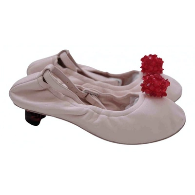 Pre-owned Simone Rocha Leather Ballet Flats In Pink