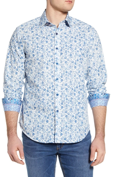 Shop Robert Graham Edelweiss Long Sleeve Woven Shirt In White