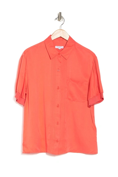Shop Equipment Abelia Short Sleeve Blouse In Hot Coral