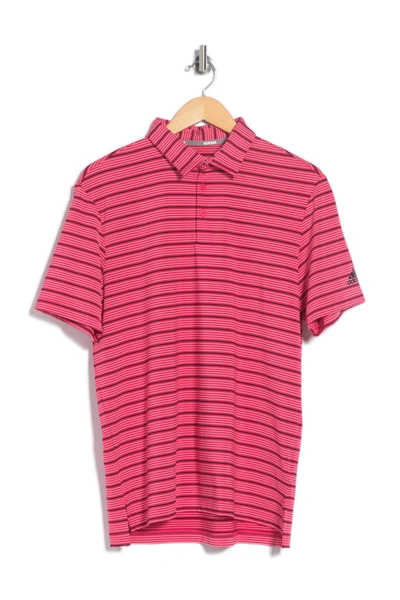 Shop Adidas Golf Ultimate365 Pencil Stripe Polo Shirt In Powpnk/pnk