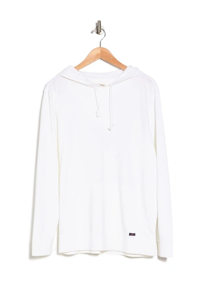 Shop Faherty Knit Long Sleeve Hoodie In White