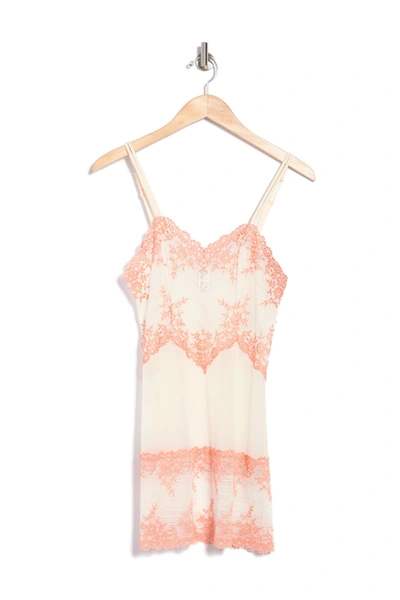 Shop Wacoal Embrace Lace & Mesh Chemise In Dew/coral