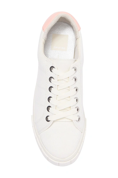 Shop Dolce Vita York Lace-up Platform Sneaker In White Canvas