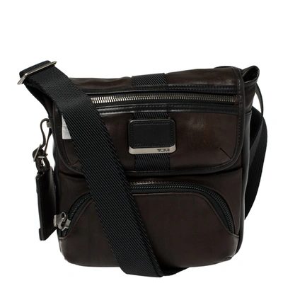Pre-owned Tumi Dark Brown/black Leather Barton Crossbody Bag