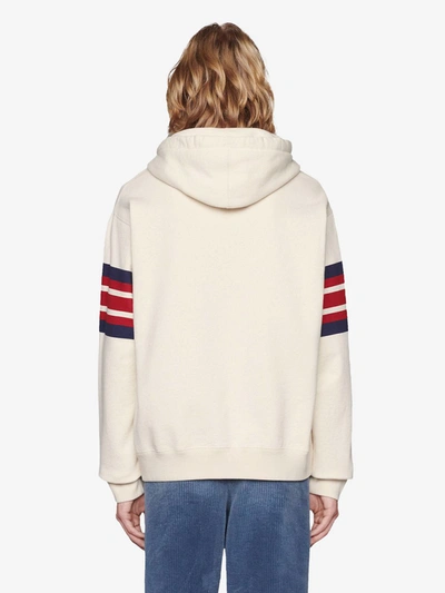 Shop Gucci Cotton Hoodie In Beige