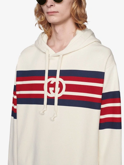 Shop Gucci Cotton Hoodie In Beige