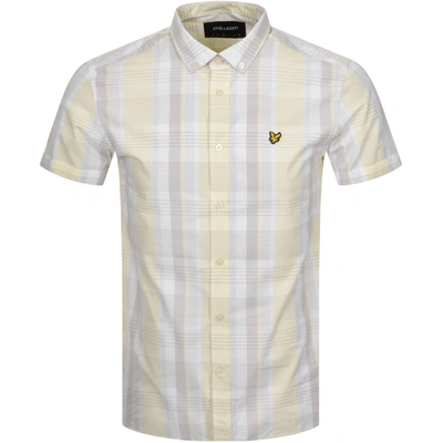 Shop Lyle & Scott Lyle And Scott Short Sleeved Checked Shirt Yellow