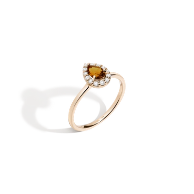 Shop Aurate Vintage Pear Cut Ring (citrine) In Gold/ White