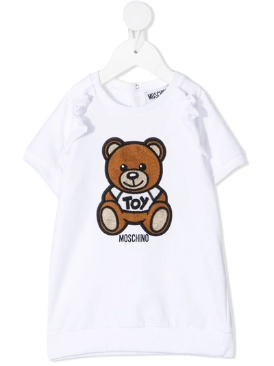 Shop Moschino Teddy Bear-print T-shirt Dress In White