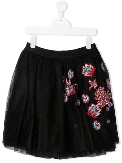 TEEN FLORAL-EMBROIDERED TUTU SKIRT