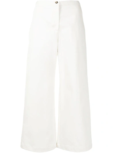 Shop Ciao Lucia Cropped-leg Trousers In White