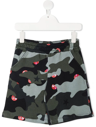 Shop Neil Barrett Camouflage-print Elasticated-waist Shorts In Green