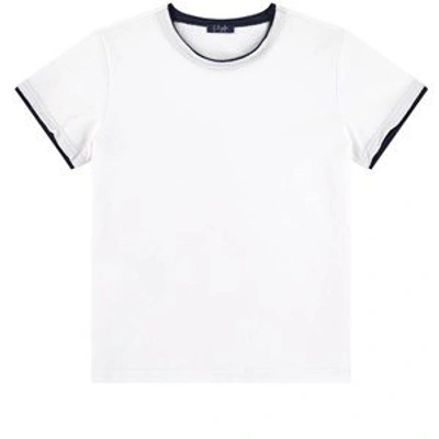 Shop Il Gufo White Basic T-shirt In Blue