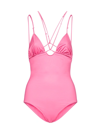 Shop Jacquemus Pila One-piece Swimsuit In Pink