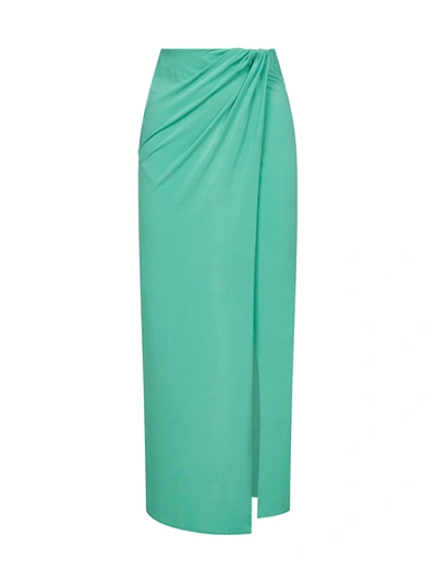 Shop Andamane Gabrielle Stretch Viscose Wrap Skirt In Emerald