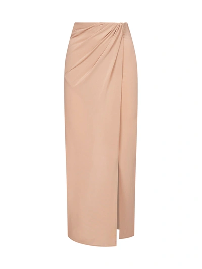Shop Andamane Gabrielle Stretch Viscose Wrap Skirt In Blush