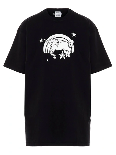 Shop Vetements Magic Unicorn T-shirt In Black
