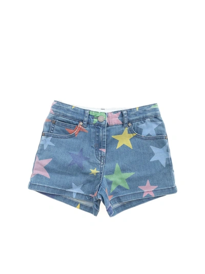 Shop Stella Mccartney Stars Print Shorts In Blue