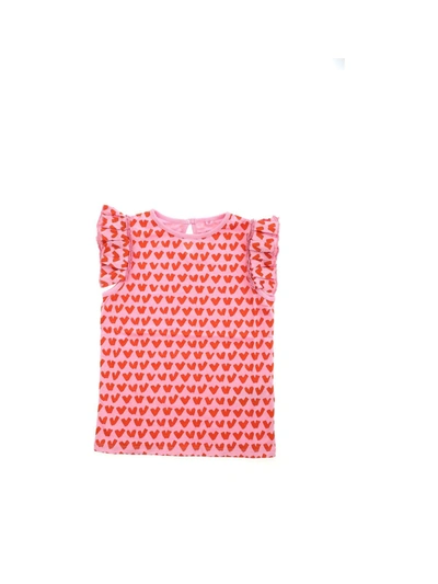 Shop Stella Mccartney Hearts Print T-shirt In Pink