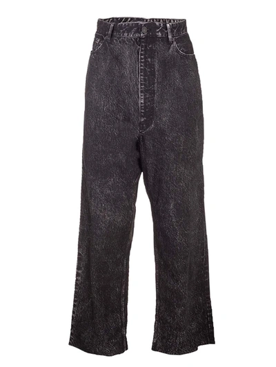 Shop Balenciaga Baggy Trompe Loeil Trousers In Black