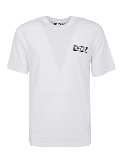 Shop Moschino Rubber Logo T-shirt In White