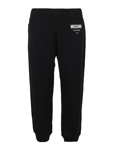 Shop Moschino Cotton Tracksuit Bottoms In Black