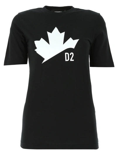 Shop Dsquared2 Contrasting Logo T-shirt In Black